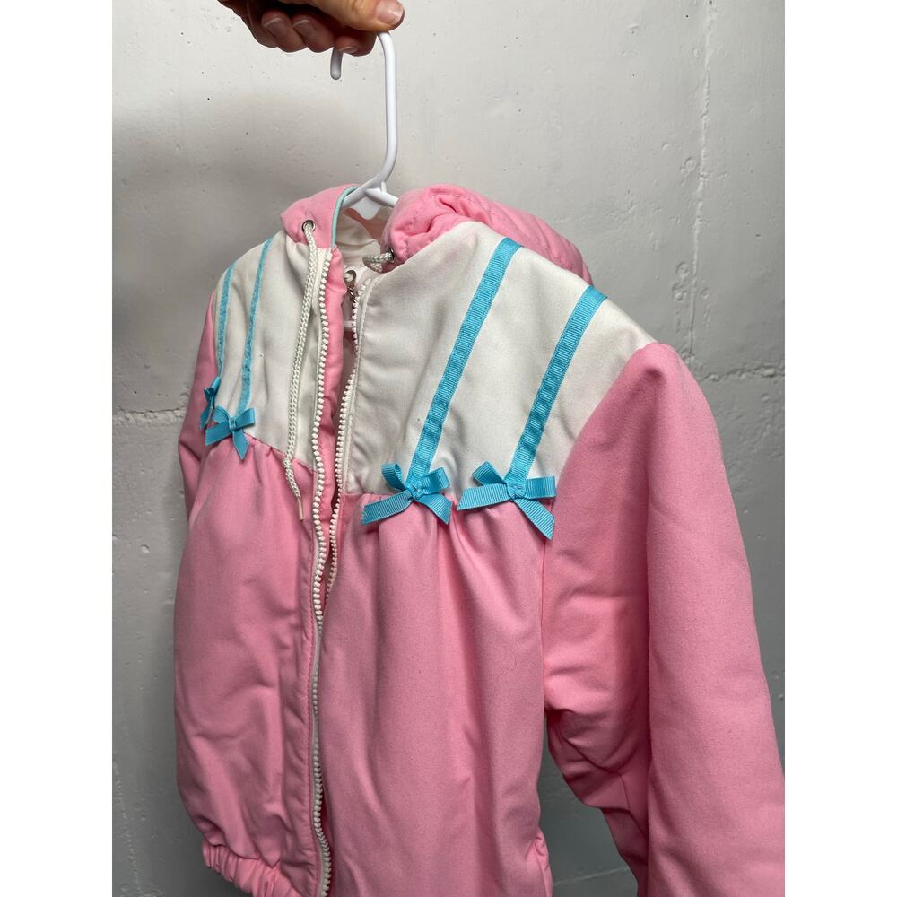 Vintage Weather Tamer Girls Puffy Pink Hooded Jacket Coat Size 6 Made in USA - Picture 7 of 8